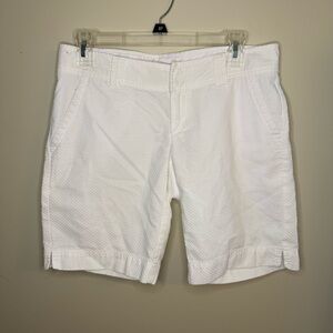 LILLY PULITZER White Textured 100% Cotton Bermuda Shorts 2